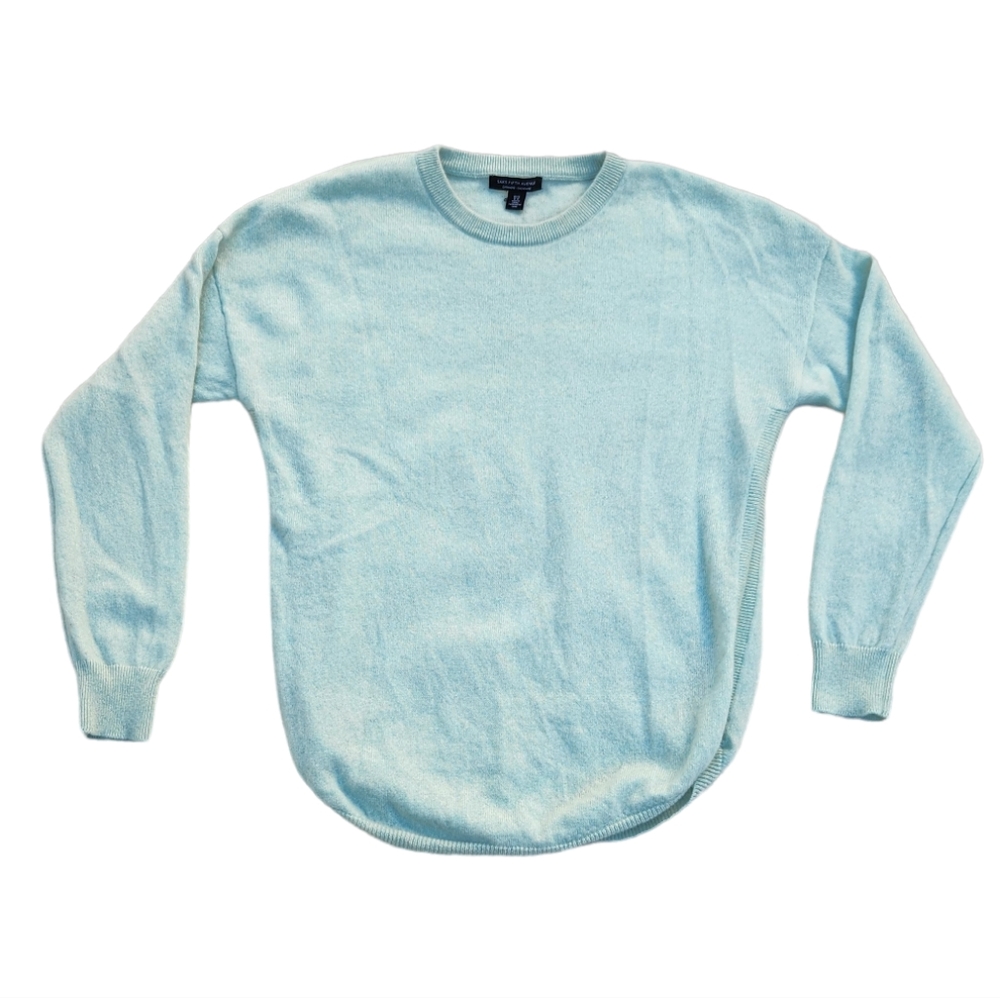 Saks Fifth Avenue Cashmere sweater baby blue super soft women's size medium